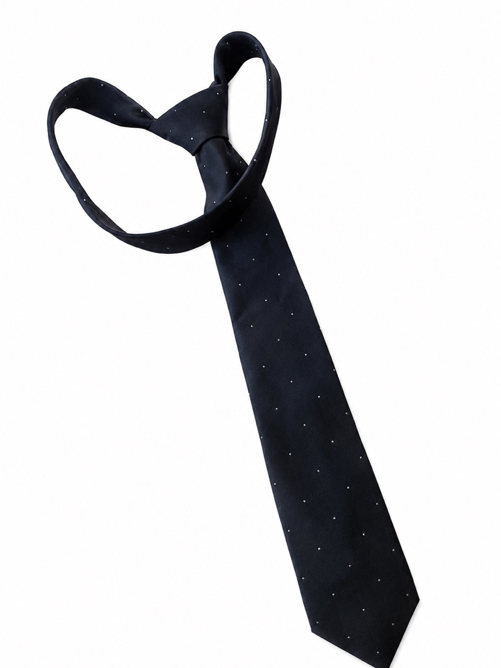 Vintage Christian Dior Navy Blue Micro Dot Logo Tie Made In Italy